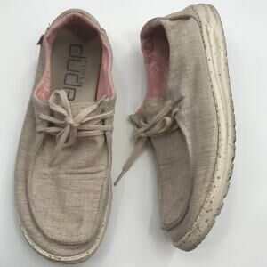 Hey Dude Chambray White Nut Wendy Shoes